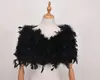 Scarves Real Ostrich Feather Fur Cape Genuine Turkey Shrug Bride Wedding Dinner Shawl Fluffy Wraps