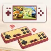 Joueurs 4.3 pouces HD Wireless Two Wire Two Player Red and White Handheld Game Console, Retro Game Player Compatible avec FC Yellow Multi-Cartridge