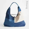 Omuz çantaları patchwork tasarımı kadın omuz çantası 2023 moda denim kadın çanta büyük kapasiteli kotlar büyük kaplar koltuklu çantalar mavi bolsash24223