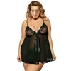 BRAS SETS PLUS STORLEK EROTIC NIGHTDRESS LACE MESH PAJAMAS NIGHTLOWNS OCH THONGS TRANSPARENT SUSENTERS HOMEWEAR LINGERIE Babydoll Sleepwear