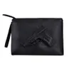 Уникальные женские сумки-мессенджеры с 3D-принтом, сумка для пистолета, дизайнерская сумка для пистолета, черная модная сумка на плечо, дневной конверт, клатчи с ремешком296I