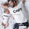 Familie Passende Outfits Schöne Kopie Einfügen Vater Baby Kleidung Look Grau Papa Mama Kurzarm T-shirt Kids Born Bodysuit Drop Delive Dhegp