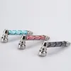 Healthy_Cigarette Y046 Metal Smoking Pipe About 8.5cm Length Colorful Tobacco Dry Herb Screen Perc Glass Pipes