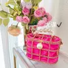 French metal hollowed out vegetable basket, shiny and inflexible water bucket, diamond pearl plaid handbag, crossbody bag