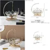 Dishes Plates Creative Light Luxury American Glass Fruit Tray Home Living Room Coffee Table Snack Plate Decoration Dessert Drop De Dh0Iq