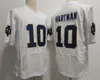 NCAA 10 Sam Hartman Notre Dame College Football Jerseys 7 Audric Estime 3 Joe Montana All Sichled Mens Hafdery