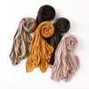Scarves High Quality Women's Stretch Turban Hijab Soft Breathable Polyester Shawls Scarf Spring Adults Solid Color Head Wraps