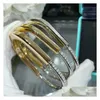 Bangle Luxury Fashion Jewelry Designers Armband Bangles Barcelets Anniversary Gift Titanium Steel Rose Gold Sier ADT Man Armelets DHX4V