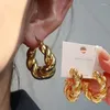 Ohrstecker Übertreiben Spirale Twist Hoop Für Frauen Punk Party Trendy Gold Farbe Silber Schmuck Pendientes