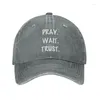 Top kapakları özel pamuk dua bekle güven beyzbol şapkası spor erkekler kadınlar ayarlanabilir İsa Hıristiyan Alıntı Baba Şapka Yaz