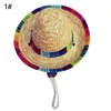 Vêtements de chien mignon mini chiot chat paille tissé chapeau de soleil casquette mexicaine sombrero fournitures pour animaux de compagnie