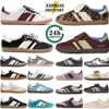 Samba Sambas Shoes Chaussures de créateurs Wales Bonner Leopard Pony Tonal Baskets Antidérapantes Hommes Femmes Chaussures Fox Marron Noir Crème Blanc 【code ：L】