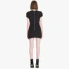 Trend 2024 Designer Temperament Light Beaded Knitted Dress Kort ärmar inslagna höftkjol