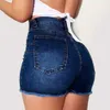 Kvinnors shorts kvinnor pressar upp denimshorts rippade jeans hög midja Hotpant Slim Fit Denim Short Summer Fashion Female Sport Ultra Shortsl2402