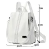 2022 White Bags for Women White PU Leather Backpack for Women Travel Backpacks School Bags for Teenage Girls Fashion Rucksacks