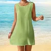 Maillots de bain pour femmes Polyester Protection solaire Vêtements Robe de plage Dos nu Maillot de bain Cover-up Lâche Anti-UV Smock pour dames