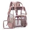 Große Kapazität Unisex Rucksack Tasche transparente Tasche Rucksack Student klar Reise Frauen Transparent229d