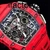 Montre homme RicharMill ZF Factory Tourbillon Tpt boîtier de montre Clone montre rouge avec 44.50mmQOX2