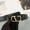 311 Women Pearl Simple Vintage Fashion Buckle Embellished with Dress Designer Width 2.5cm Leather Skinny Belt Ho