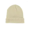 Bérets d'hiver chapeaux coréens laine acrylique tricoté casquettes femmes hommes Skullcap automne élastique Skullies bonnets casquette en gros