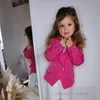 INS Kids Double Breasted Buckle Blazers 여자 바비 핑크 공주 아웃복 패션 어린이 스프링 코트 S1091