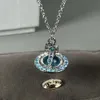 女性のための惑星ネックレスデザイナーネックレスVivienen Luxury Jewelry e Westwood Highバージョンウエスタンスパークリングダイヤモンドグラディエントスターリングスリーディメンシャルサターン