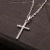 Cross Jesus -halsbandet rostfritt stål inlagd med vit zirkon bleknar inte smycken