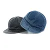 Бейсбольные кепки, винтажная мягкая верхняя кепка с завитками для мужчин, джинсовая шляпа с короткими полями, повседневная бейсбольная шляпа в стиле хип-хоп, однотонная джинсовая шляпа в стиле ретро, осень