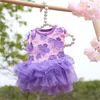 Hundkläder sommar söt prinsessklänning rand valp kjol katt kläder persika blomma husdjur chihuahua York bröllopsklänningar yzl