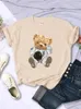 Koszulki damskie Teddy Bear astronauta drukarnia T-shirt żeńskie swobodne sport