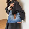 Shoulder Bags Shoulder Bags Designer Denim Plaid Quilted Womens Bag Casual Chain Jeans Crossbody Large Hobos HandbagH24223