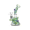 Partihandel Hookah handritad ögonbollar glas dab rigg bongs vatten oljebrännare rörskalle ögonstil bäger bong med 14 mm tobaksrökningsskål