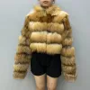 Fur 2023 Lady Winter Real Red Red Furt Furtion Fashion Srebrny lis futra grube ciepłe kobiety odzież wierzchnia prawdziwy płaszcz szop szopa