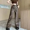 Pantalon femme 2024hip Ho Punk Style Bloomers Vintage lavé en cuir Pu taille haute Faux pantalon personnalisé