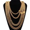 Цепи из нержавеющей стали, роскошные позолоченные ожерелья 18 карат, модные полированные толстые цепочки, Майами, кубинское звено, мужское ожерелье в стиле панк Curb296i