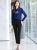 Women's Blouses Novelty Navy Blue OL Styles Fashion Long Sleeve Shirts For Women Business Work Wear Blouse Female Tops Clothes Blusas