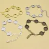 Whole-5pcs / lot Vintage cuivre rond blanc réglage lunette base vierge cabochon bracelet avec diamètre intérieur 12mm base pour bracelet bricolage K244j