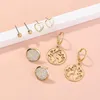 Dangle Earrings Small Fresh And Compact Temperament Set Simple Fashionable Crystal Cluster Combination