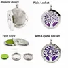 Pendant Necklaces Tree Of Life 25mm Polish Plain/Crystal 316L Stainless Steel Aroma Essential Oil Diffuser Locket Perfume Fit Necklace