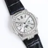 Męskie zegarki Diamond Funkcja Księżyca Automatyczny ruch mechaniczny zegarek 40 mm skórzany pasek Sapphire Waterproof Designer Designerwatch Montre de Luxe