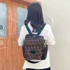 Mochilas femininas moda zíper mochila grande tamanho feminino impressão couro saco