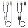 2-i-1-typ-C-kabel 1 Split 2 Typ C till USB En 3,5 mm Aux-sladd HIFI-ljudkvalitet för högtalare/headphonedrop