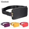 Geestock Womens Belt Bags Dual dragkedja midja Pack Fashion Fanny Pack Crossbody Väska Vattentät telefonväska för shopping1310b