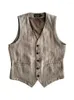 Herenjassen Amekaji Wear-kleding Vintage linnen gestreept slim fit vest Zomer Business Casual Goede kwaliteit