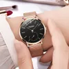 RELOJ Mujer Fashion Wrist Quartz Watch Women Black Ladies Ladies Dress Watches Rose Gold Mesh Stainless Steel Clock UHR Y192984