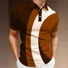 Polos masculinos verão camisa polo impressão 3d todos os dias casual manga curta rua topos simples roupas masculinas oversized-camisa blusas sênior