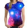 Женские футболки 2024, модные для взрослых, рубашка с принтом «Звездное небо и галактика», 3d женские пуловеры, толстовки