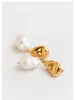 Stud Earrings 925 Sterling Silver Natural Baroque Pearl Ear Drop Dangle Chunky Irregular Long Hook Climber Cuff Gift Bijoux