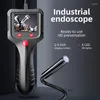 Caméra endoscope industrielle portative avec écran IPS HD de 2.4 pouces, avec lumière LED, détecteur étanche de réparation de moteur de voiture et d'égout