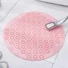 Tapis de bain Tapis de douche rond antidérapant Forte aspiration avec trous de drainage Boucle de massage surélevée pour baignoire